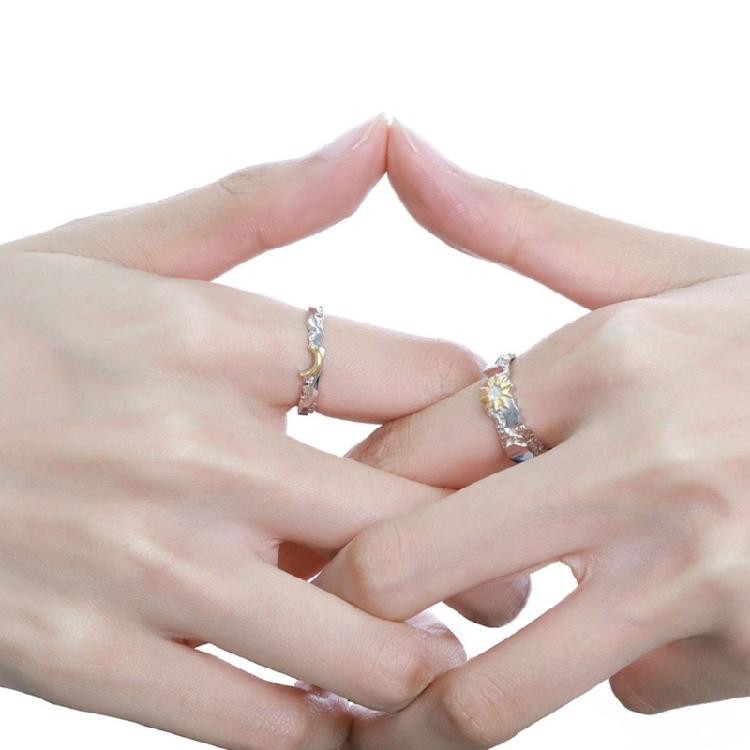 Love Inspired Sun And Moon Couple Rings Love Symbol Sun Moon Couple Rings Adornment Delicate Gift for Valentines Day
