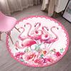 Cartoon Flamingo Print Round Carpet Living Room Anti-slip Rugs Camping Picnic Mat Yoga Mat Kids Bedroom Decor Outdoor Rug