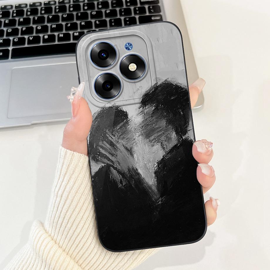 For Tecno Spark Go 2024 Case Tecno Spark 20c 20 Pop 8 Funda Aesthetic Cartoon Panda Rabbit Camera Protection Matte Soft Cover