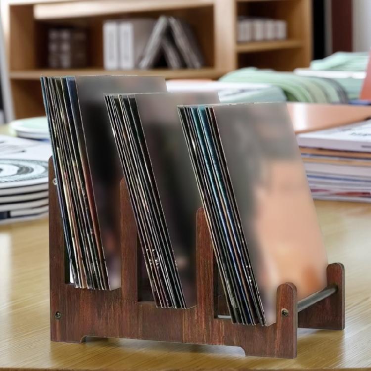 Durability Wood Vinyls Record Holder 3Tier Storage Racks for Album Ideal for Living Room or Study Easy Assembly