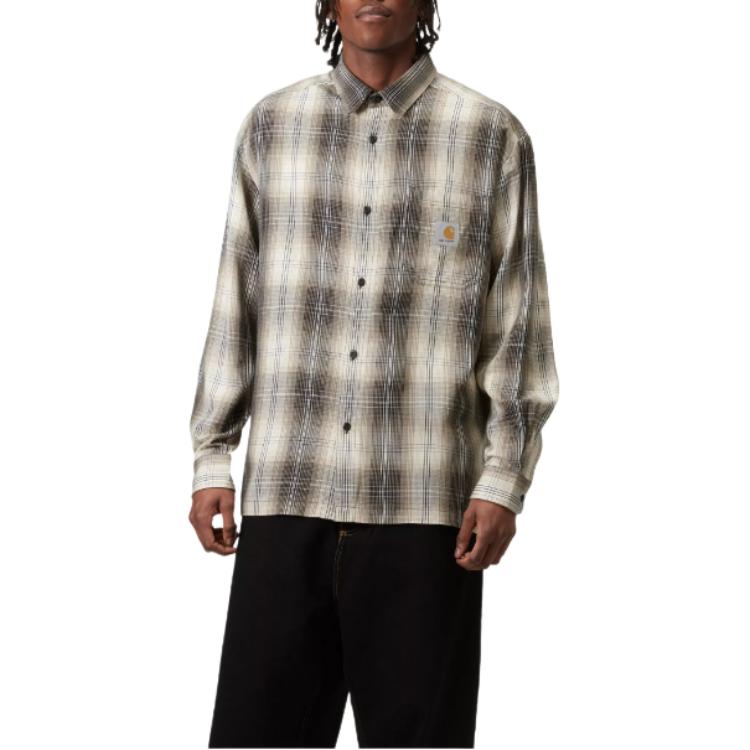 Carhartt WIP SS25 Shirts Men's Light Brown Pointed Collar Moderate Other I034379-2ME-XX