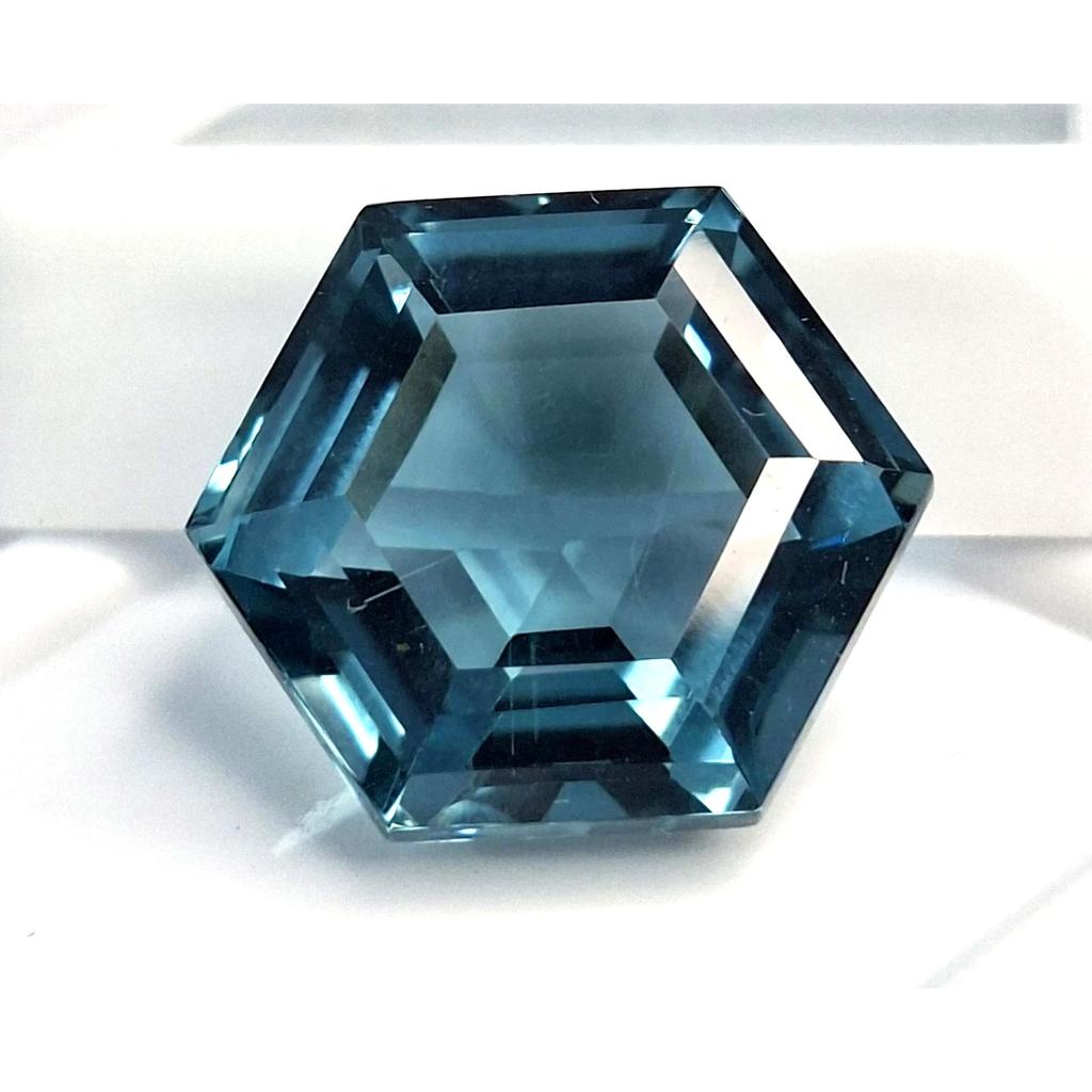 Teal Blue Tourmaline Natural 11-13 Ct Hexagon Cut Beautiful Certified Gemstone