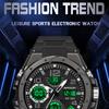 Sanda New Watch Fashion Trendy elektronické hodinky Multifunkční kreativní osobnost, venkovní noční světlo vodotěsné hodinky