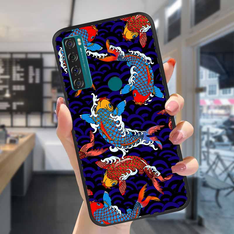 For TCL 20S Cases 20L 20se 20L+ 3D Relief Floral Silicone Emboss Covers For TCL 20S Back Cases Protective Coques Fundas TCL 20SE
