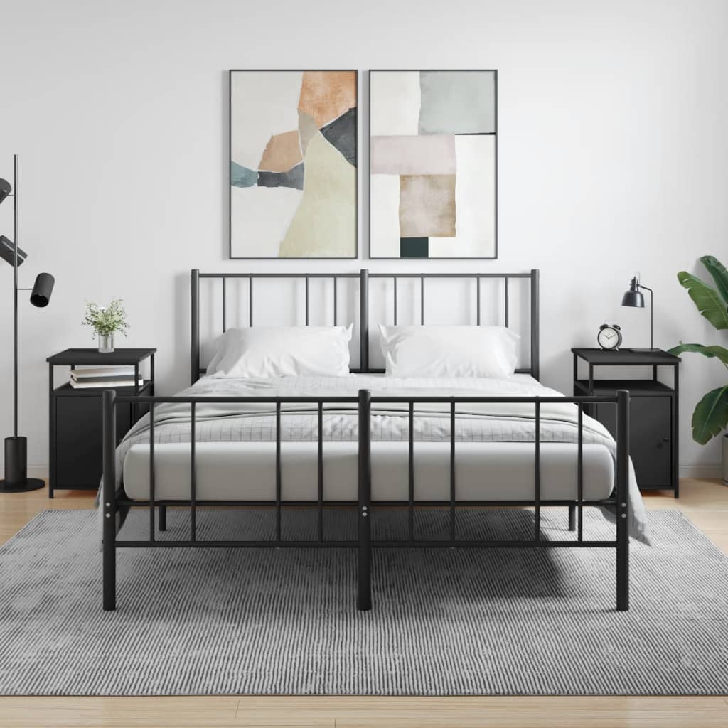 Nightstands (2 pcs) Black 40 x 42 x 60 cm Engineered Wood