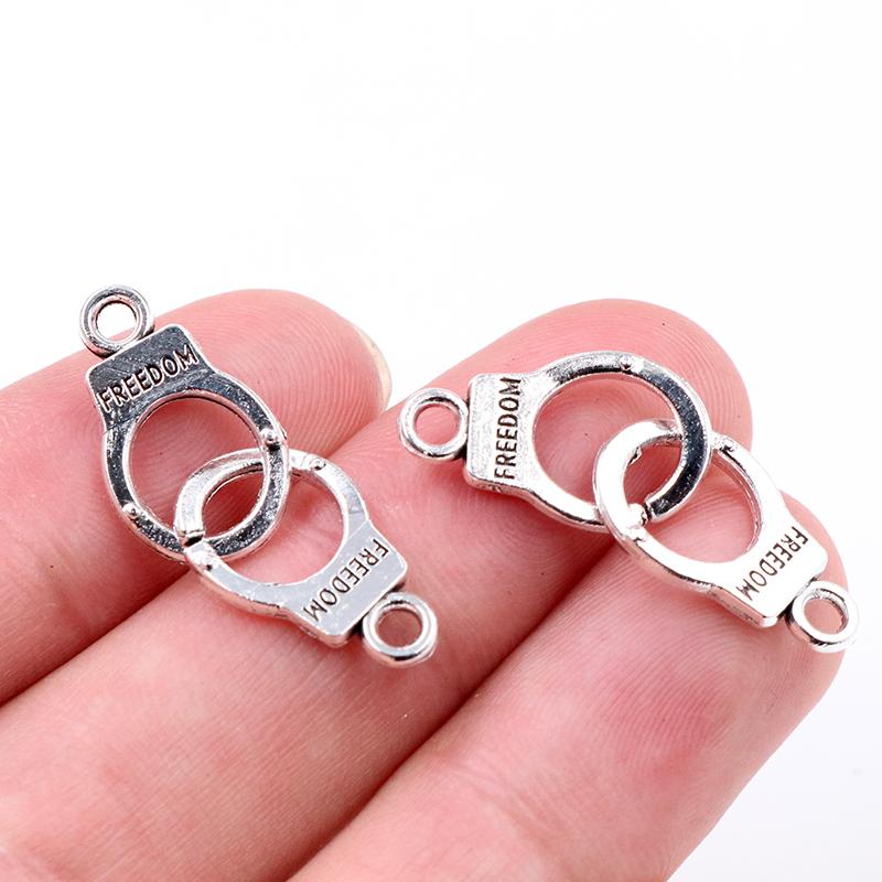 10pcs Charms Handcuffs Freedom 30x10mm 42x15mm Antique Making Pendant Fit,Bronze Tibetan Silver Color,DIY Handmade Jewelry