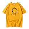 Headphones Men's Fashion Short-sleeved T-shirt Pure Cotton Tee S-6XL