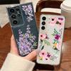 Flower Print Transparent Phone Case For Samsung Galaxy S25 S24 S22 Ultra S23 S24 FE A17 A56 A16 A36 A26 A55 A15 A25 A54 5G Shockproof Soft Back Cover