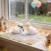 Cute Easter Ceramics Bunny Decoration For Home And Desktop Display