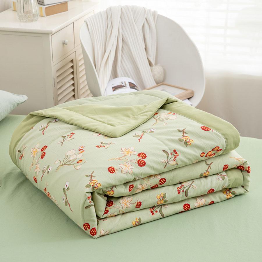 New Class A Cotton And Linen Double Layer Summer Quilt With Soybean Fiber Air Conditioning Quilt Printed Double Cooling Blanket