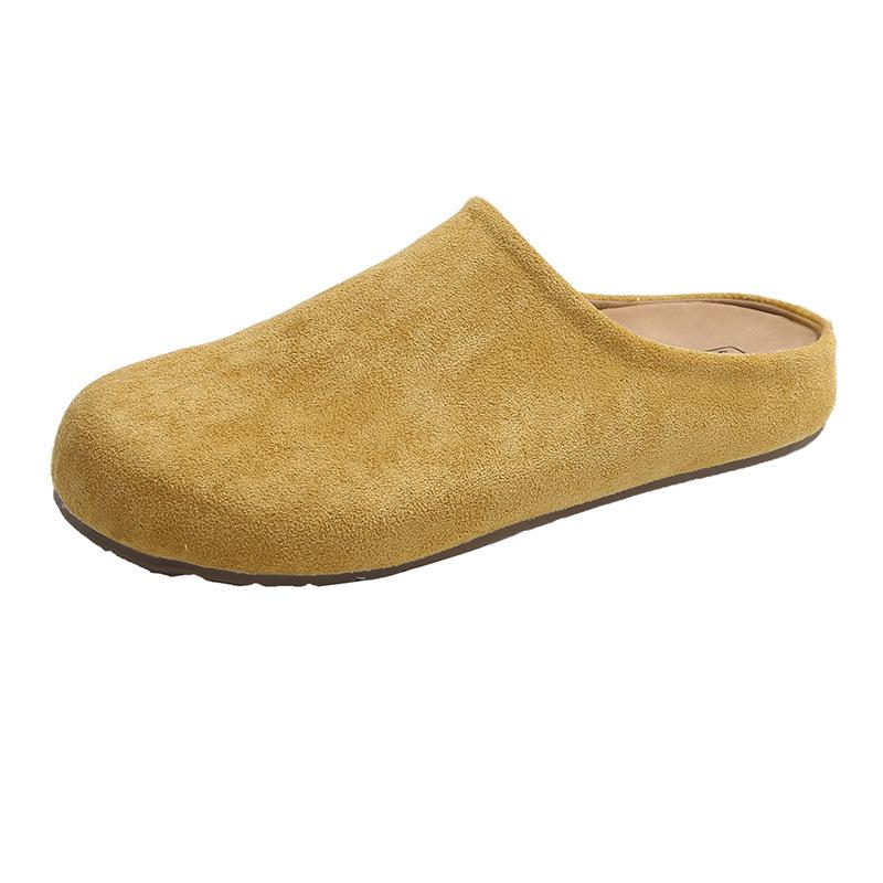 

Сумка с плоским дном, голова и полутапочки женские весенние новые ретро уродливо-милые ленивые одинарные уличные туфли 40 жёлтый