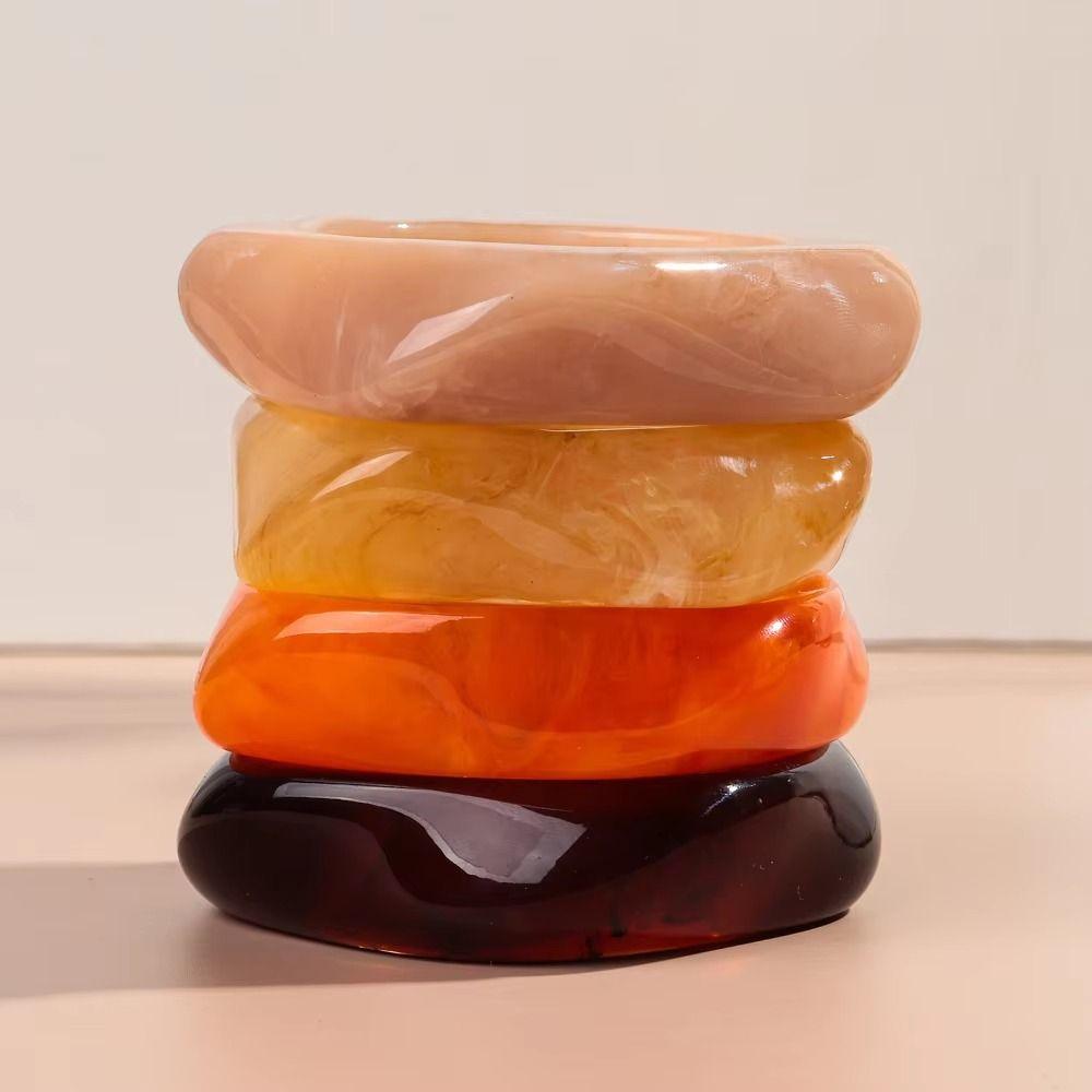 Retro Geometry Acrylic Wide Bracelet Vintage Geometric Irregular Bangle  Jewelry Accessories