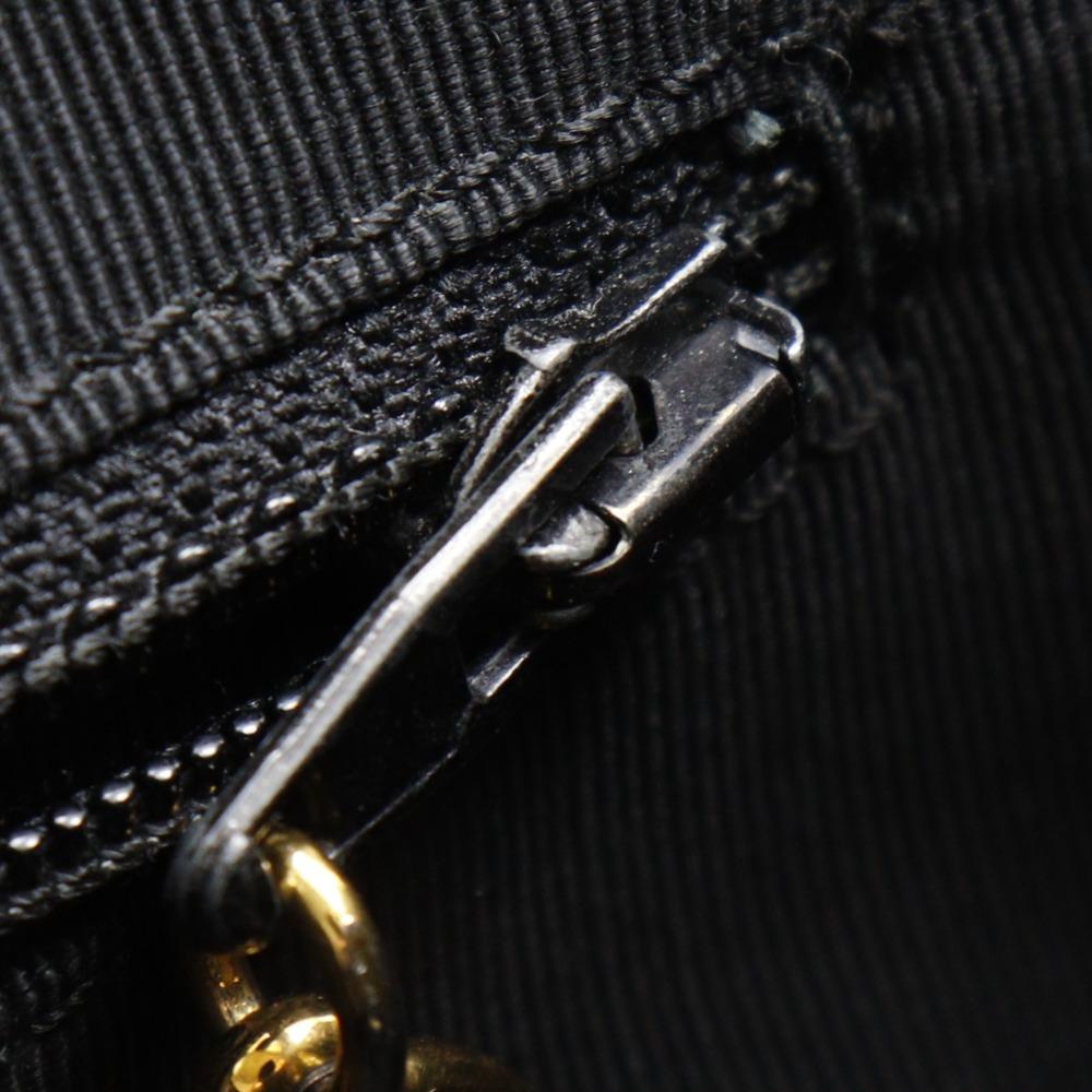 CHANEL logo Handbag black Caviar skin Women Used