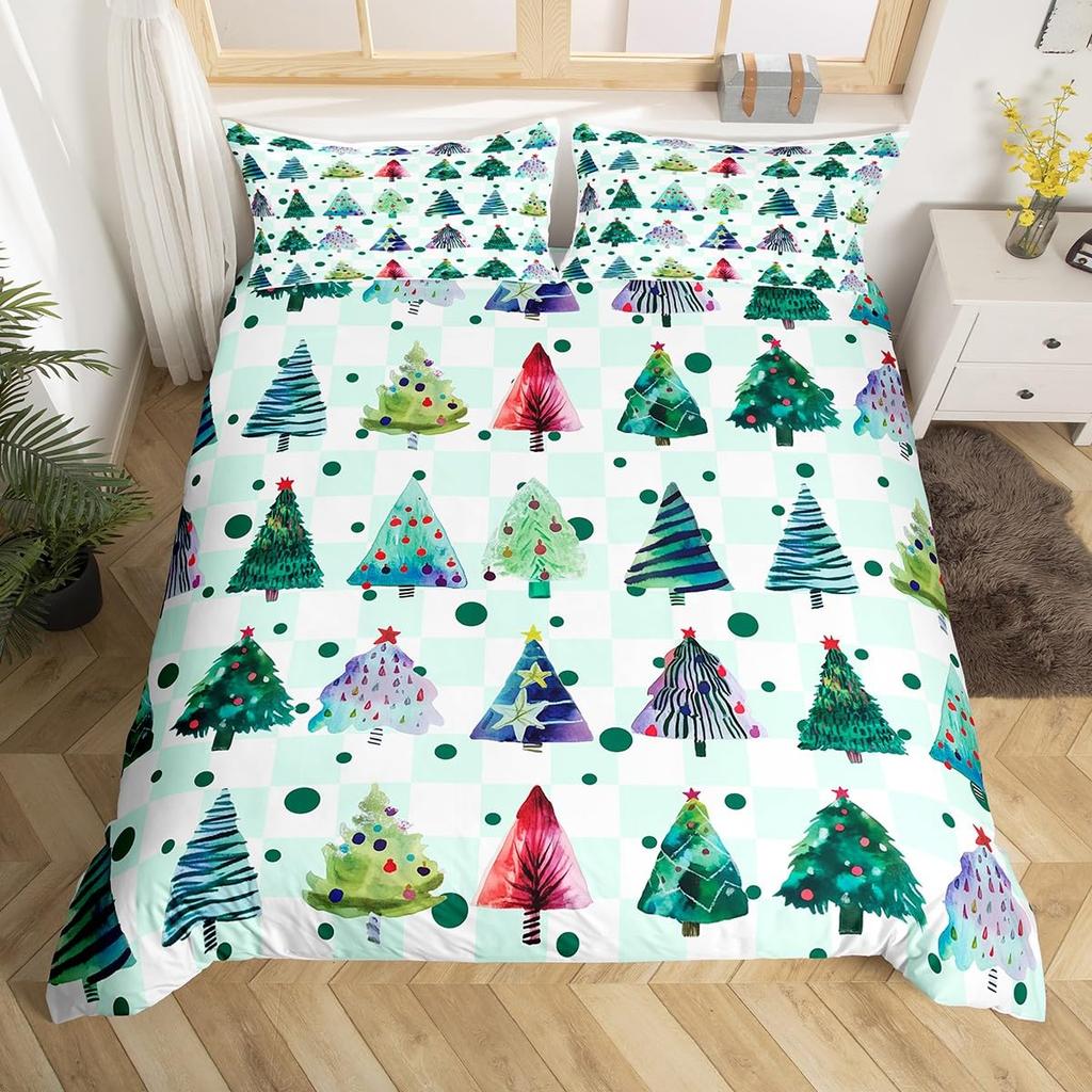Dachshund Dog Duvet Cover Set Twin King Merry Christmas Theme Bedding Set 3Pcs For Kids Teens Kawaii Cartoon Pet Comforter Cover