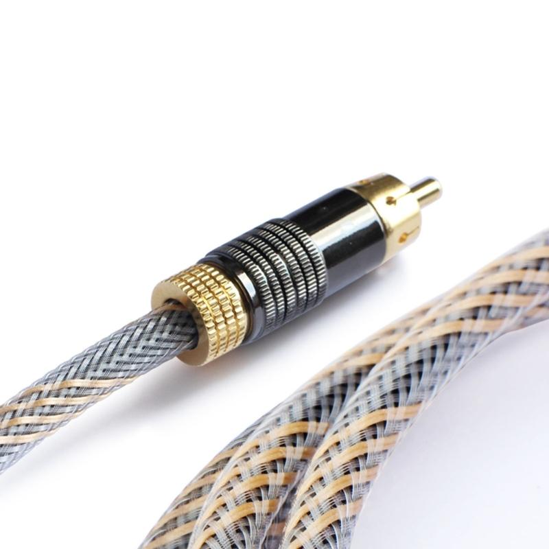 RCA Digital Audio Coaxial Cable 24K Gold Plated Connectors S/PDIF RCA Male To RCA Male for Home Theater, HDTV, Subwoofer