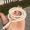 White Jade Bodhi Root 108 Beads Barrel & Apple Shaped Buddhist Bracelet