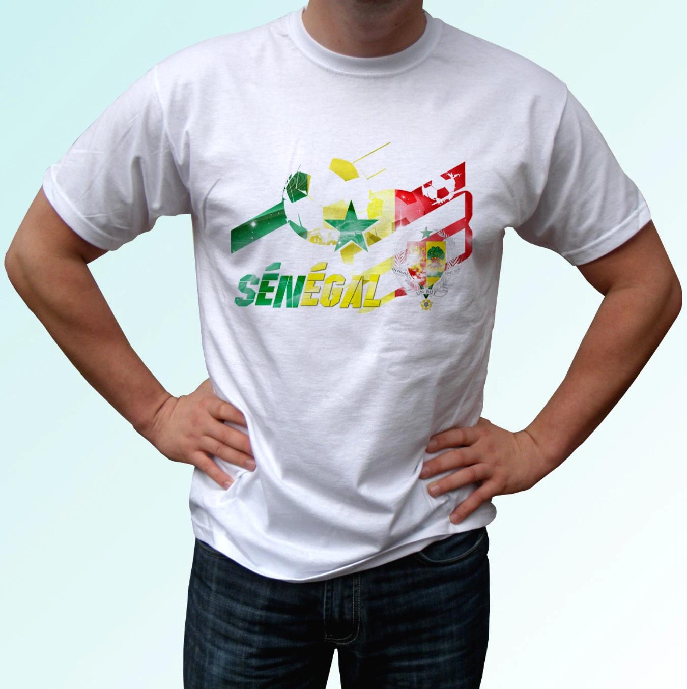 Senegal football flag white kids boys T-Shirt soccer tag world cup top tee all sizes 140