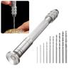 1set 0.3-3.2mm Micro Small Hand Drill Bits Kit Manual Pin Vise Woodworking For Model Resin Jewelry Hole Maker Puncher Craft Tool