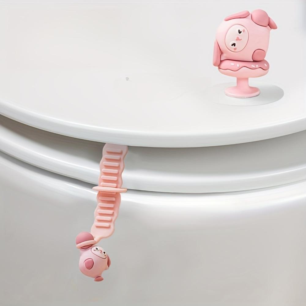 Cartoon Animal Toilet Seat Cover Handle Lifter Non Slip Water Tank Ring Multi Functional Handle Lifter Bathroom Accessories Sets