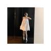 Solid color simple white bud vest skirt women's summer new loose dress casual A-shaped skirt niche skirt
