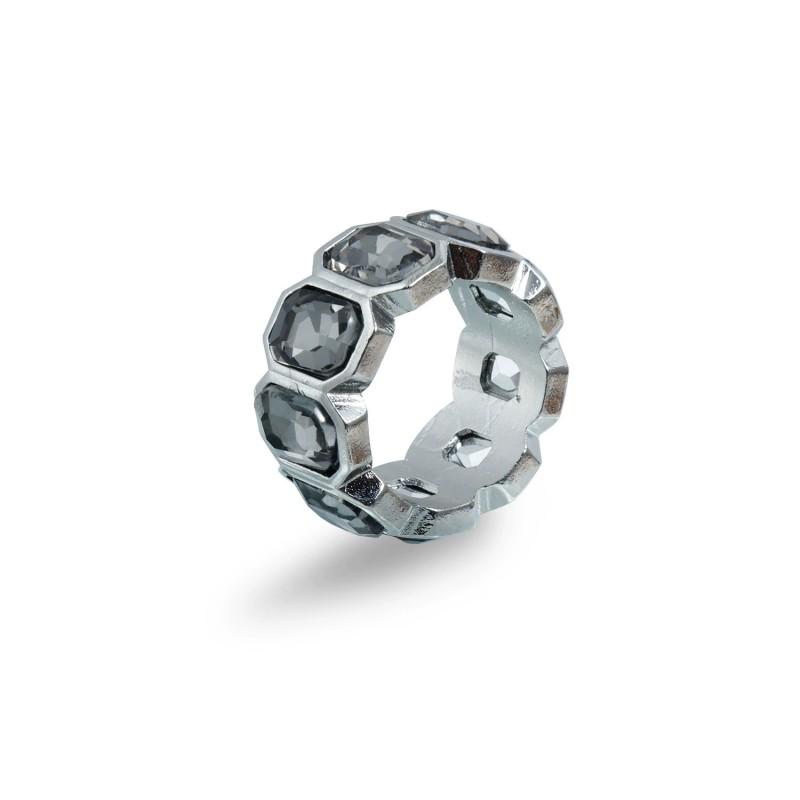 Fashion Y2K Gray Crystal Geometric Opened Rings for Women Girls Punk Sweet Cool Style Charm Finger Rings Daily Party Jewelry