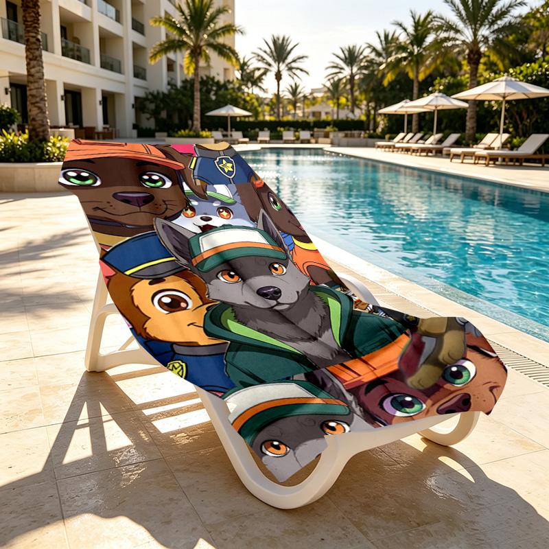 PAW Patrol Print Beach Towel Design, Soft, Lightweight. for Home Bathroom, Spa, Pool, Yoga, Surfing, Camping, Gift for Family, Friend