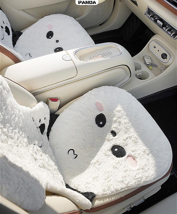 2025 Pluszowy Panda 3D Zestaw Zimowych Poduszek na Fotel Samochodowy