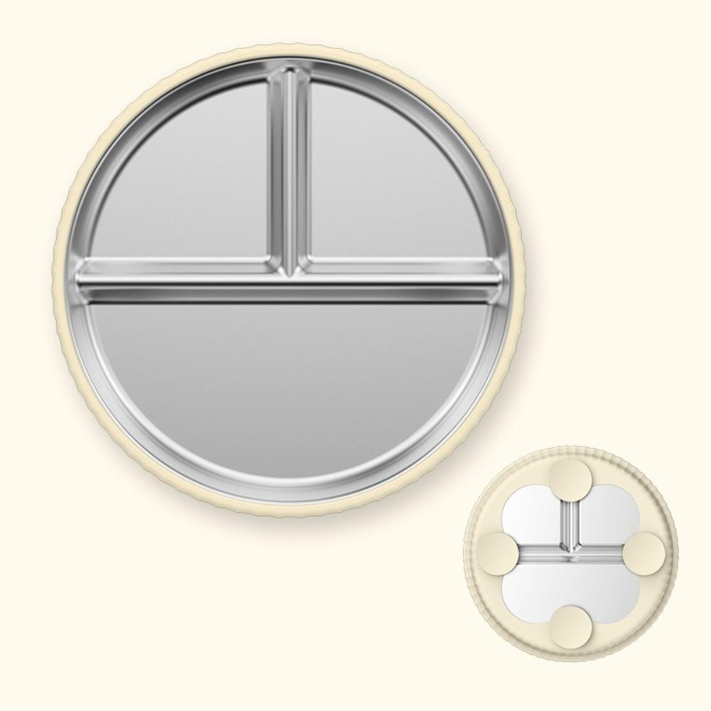 

Нескользящая тарелка с присоской 9 дюймов Разделенная тарелка для малышей Креативная детская тарелка Подарки бежевый