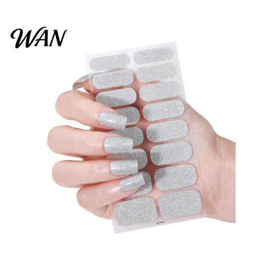 Nail Polish Strip Glitter Strips with File Easy Apply Remove Self Adhesive Women DIY Full Sticker Home Manicure Art Decoration Wrap Peel Stick Nails