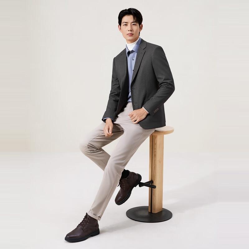SEVEN Men's Knit Jacquard Slim Fit Business Casual Suit Jacket