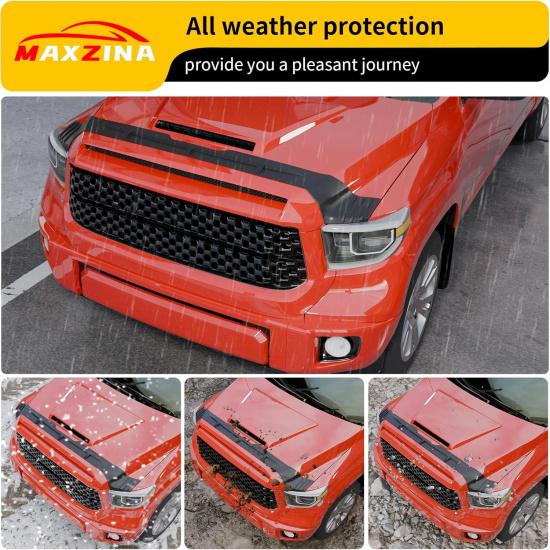 Hood Protector Compatible With 2014- Toyota Tundra Hood Shield TPE Hood Deflector Hood Guard For Tundra Accessories