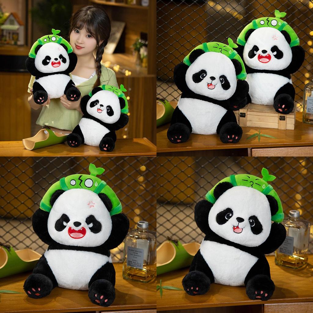 Cute Iron Head Bamboo-breaking Panda Plush Toy Animal Zoo Gift Stuffed Animal Birthday Present Panda Doll Characters)
