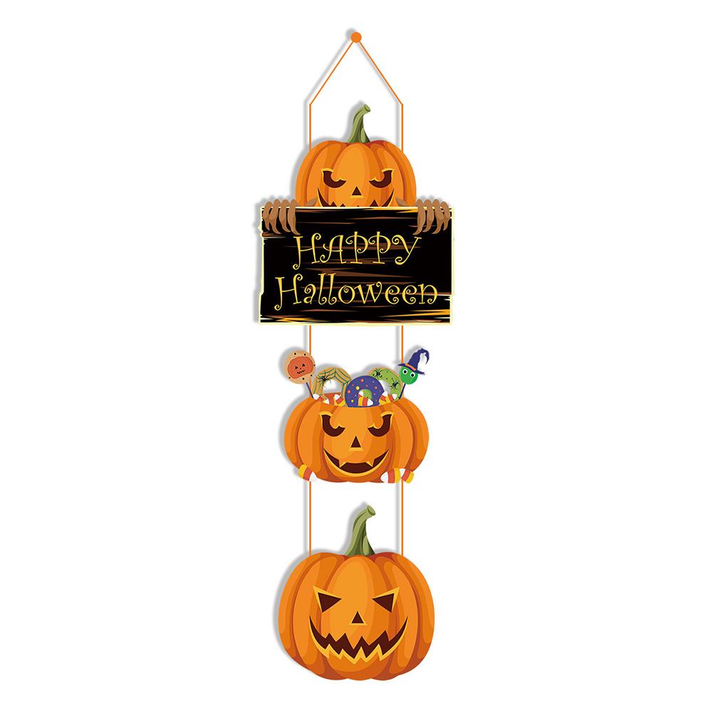 Halloween Pumpkin Witch Hat Hanger Cardstock Festive Ornament Indoor and Outdoor Halloween Accessory