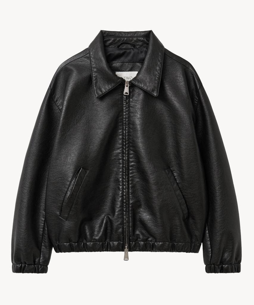 Vtwo 8303 Washed Leather Single Jacket (Black)