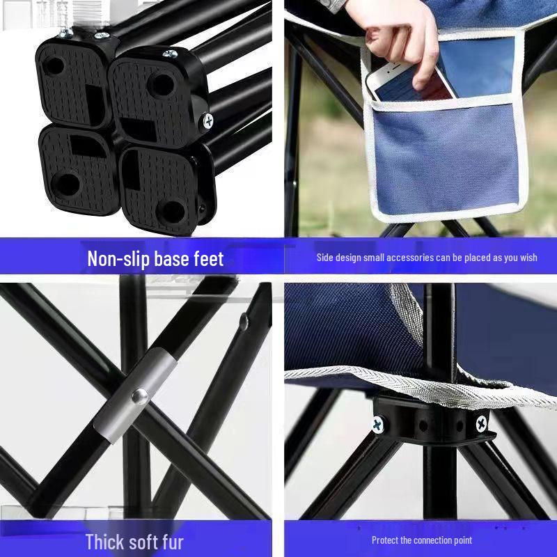 Portable Folding Chair with Backrest for Camping, Picnics, Barbecues, Fishing, and Outdoor Sketching
