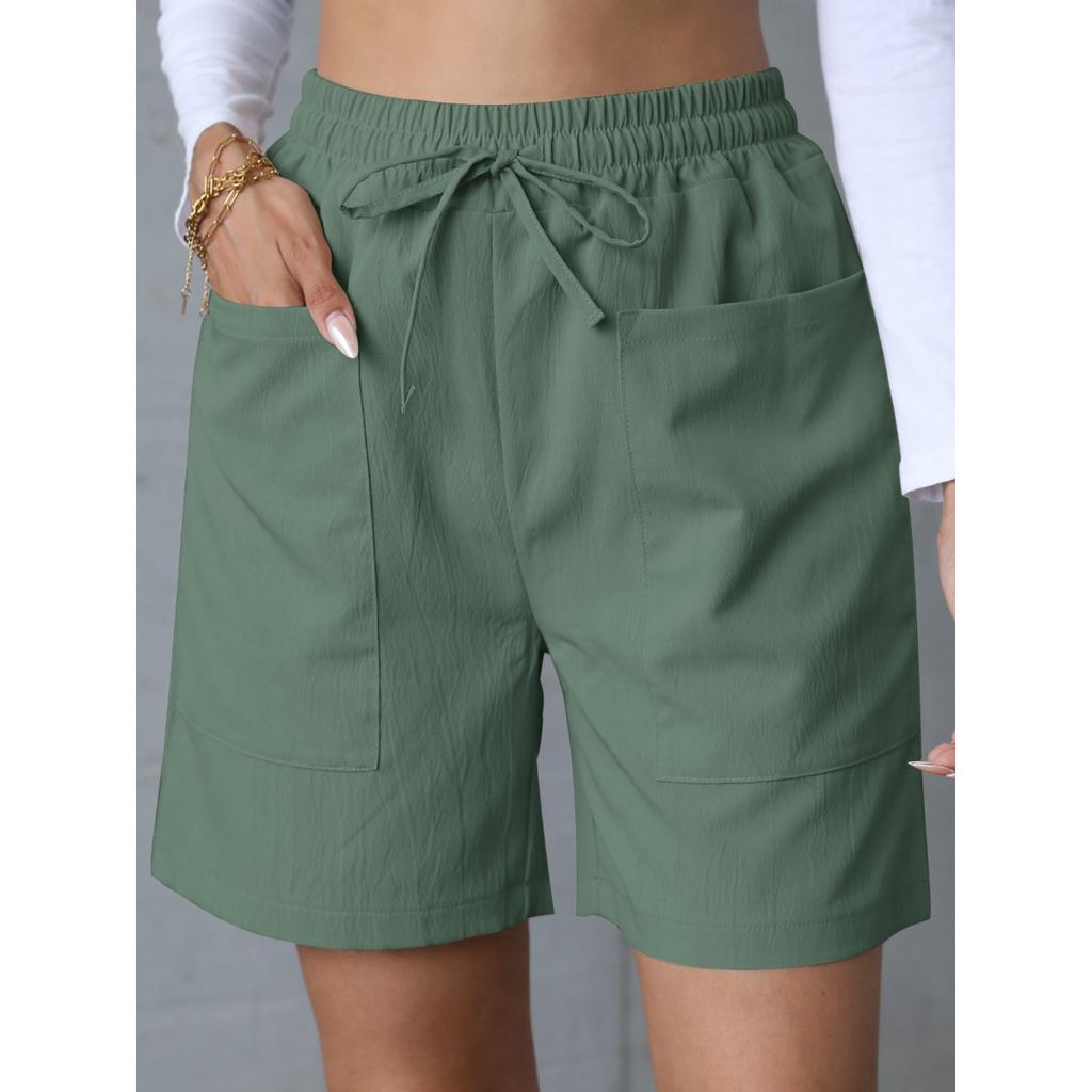 Summer New Style, Loose Fit, Linen, Casual Shorts, Solid Color, Plus Size, High Waist, Wide Leg Pants for Women
