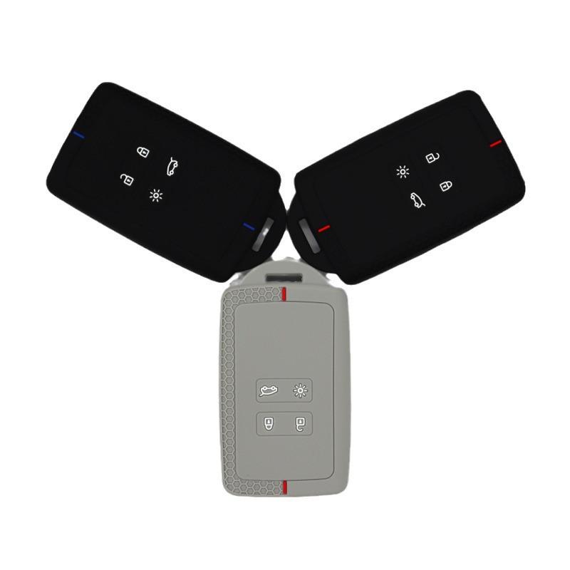 Renault Megane Koleos Silikon 4-Knopf Autoschlüsselanhängerhülle mit Wabenstruktur