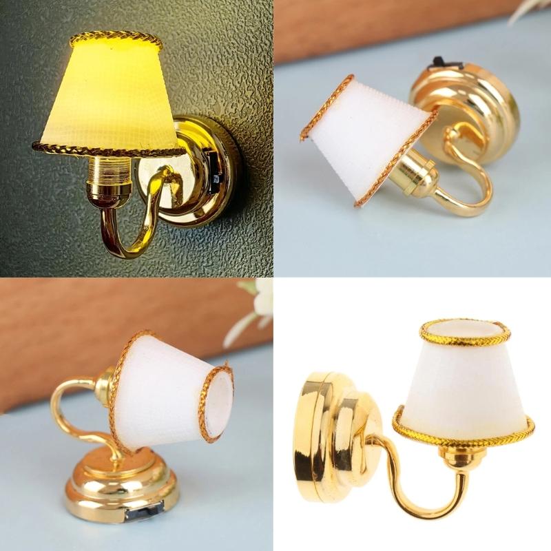 Sconce Model Bedroom Wall Light Miniature Furniture Model Accessories Role Play Furnishings Lighting Toy Doll House