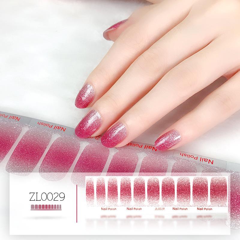 Film o lakierze do paznokci Beauty Nail Polish 20 naklejek do zdobienia paznokci Nowe naklejki na paznokcie w odcieniu różu cebulowego Naklejki do zdobienia paznokci