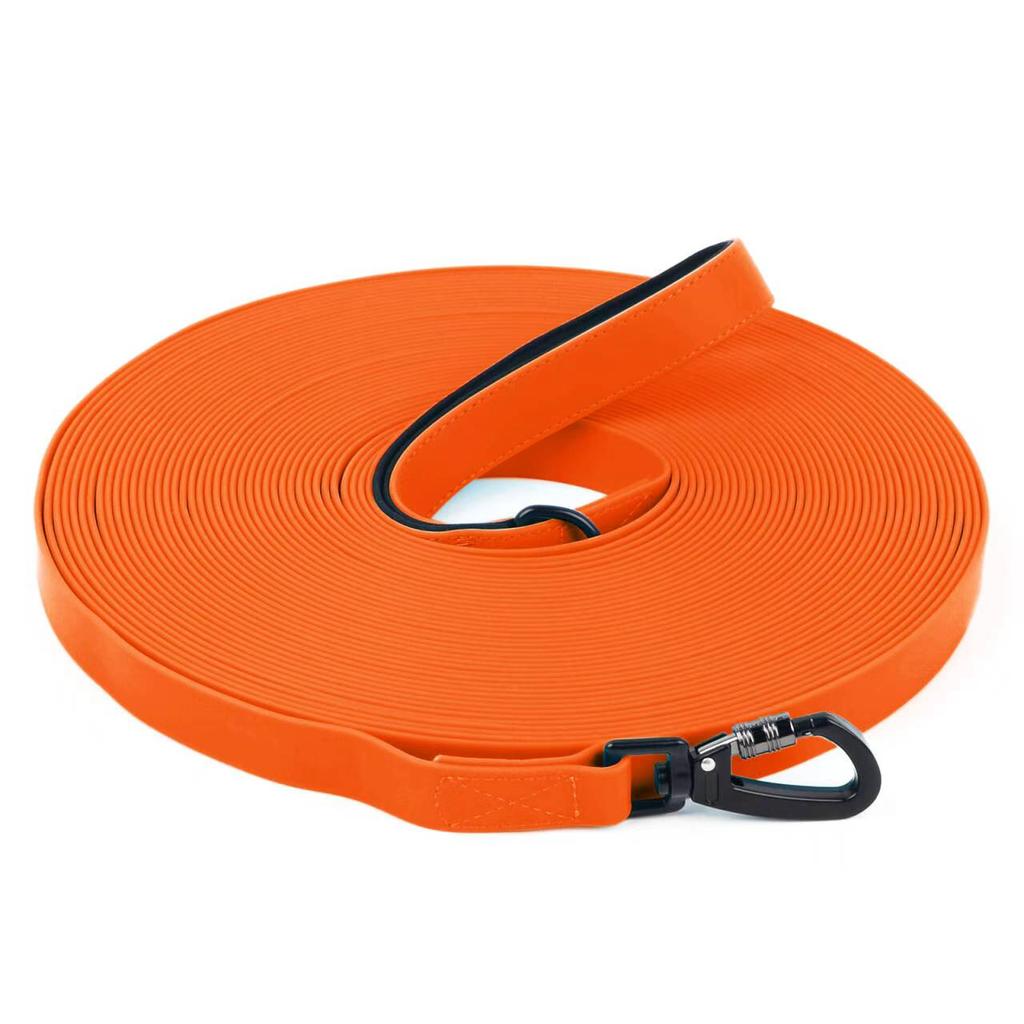 Wasserdichte Hundeleine, 3M/5M/10M/15M/20M/30M Hundetrainingsleine für Draußen, Langlebige PVC Langleine Schleppleine mit Gepolstertem Griff