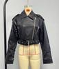 Women's Faux Leather Bomber Jacket - European & American Fashion for All Seasons
