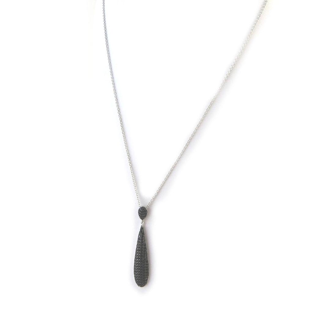 Les Trésors De Lily [N6859] - Silver Necklace 'Sissi' Black Silver (rhodium Plated) - 40x8 Mm