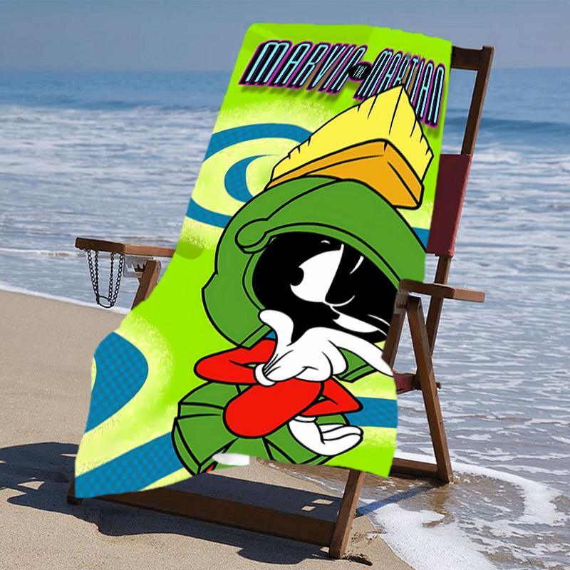 proof beach towel with a Marvin the Martian1 pattern - soft,absorbent,quick-drying,machine washable - perfect for swimming,camping,bathing
