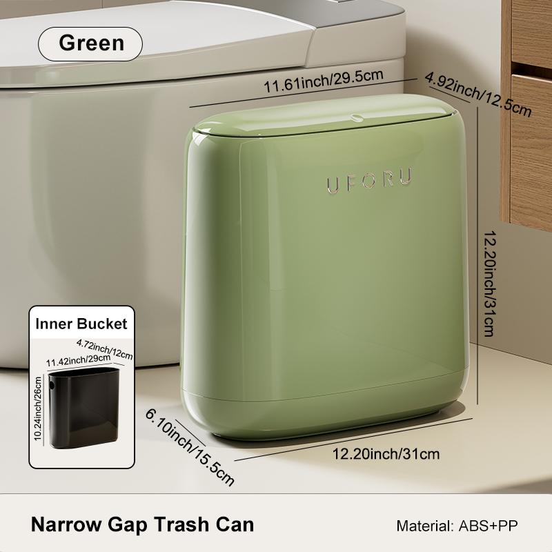 

Waste bin, large-capacity pedal bin, fits into small spaces and narrow gaps, suitable for bathrooms, living rooms, bedrooms зелёный