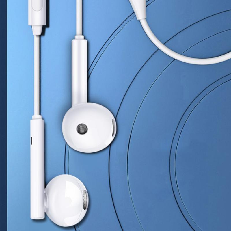 Semi-in-ear Kablet Headset Type-c Interface Kobberring Højttaler Med Mikrofon Kompatibel Til Huawei