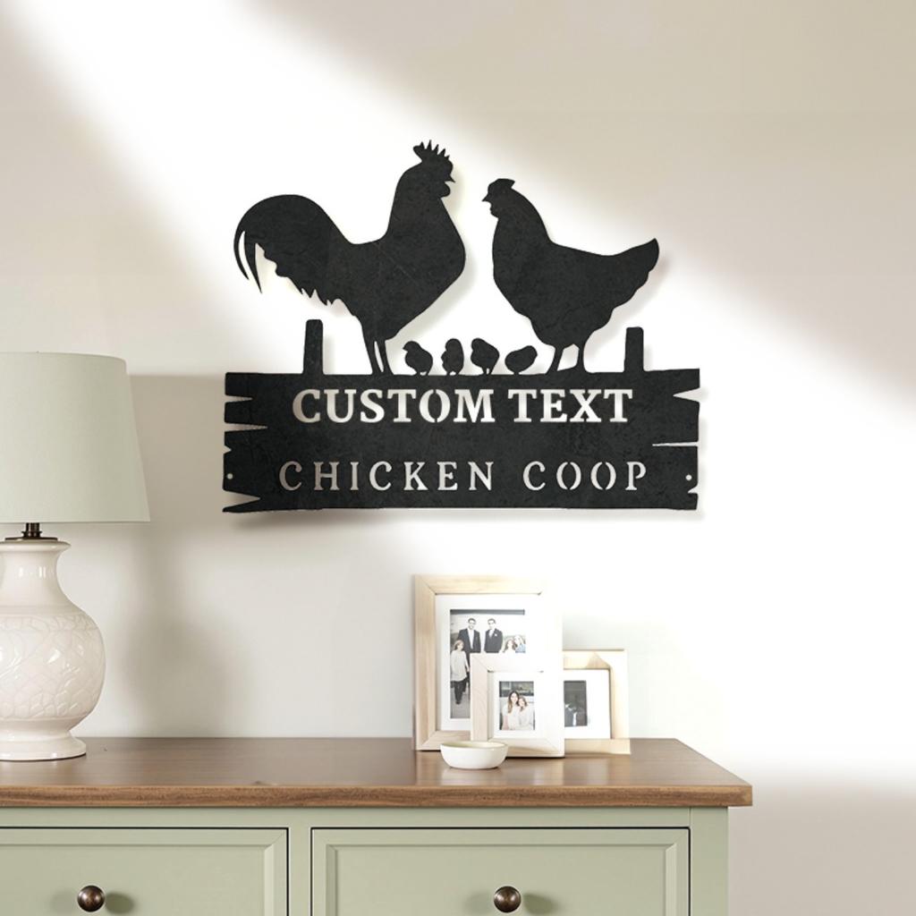 Precision Crafted Custom Metal Sign Farmhouse Rustic Decor Home Garden Rooster Hen Silhouette Personalized