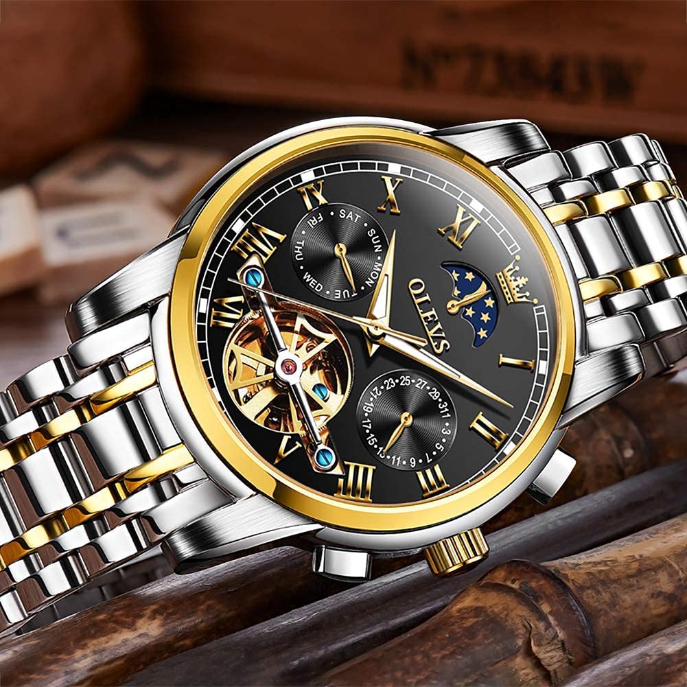 OLEVS Men's Automatic Watch, Stylish Mechanical Wristwatch, Father's Day Gift, Popular Business Watch, Luminous Design, Stylish Wristwatch,