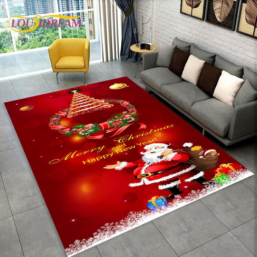 Santa Claus Vánoční stromeček Elk Area Koberec,Koberec do obývacího pokoje Ložnice Rohožka Rohožka Vánoční dekorace,Protiskluzová podložka