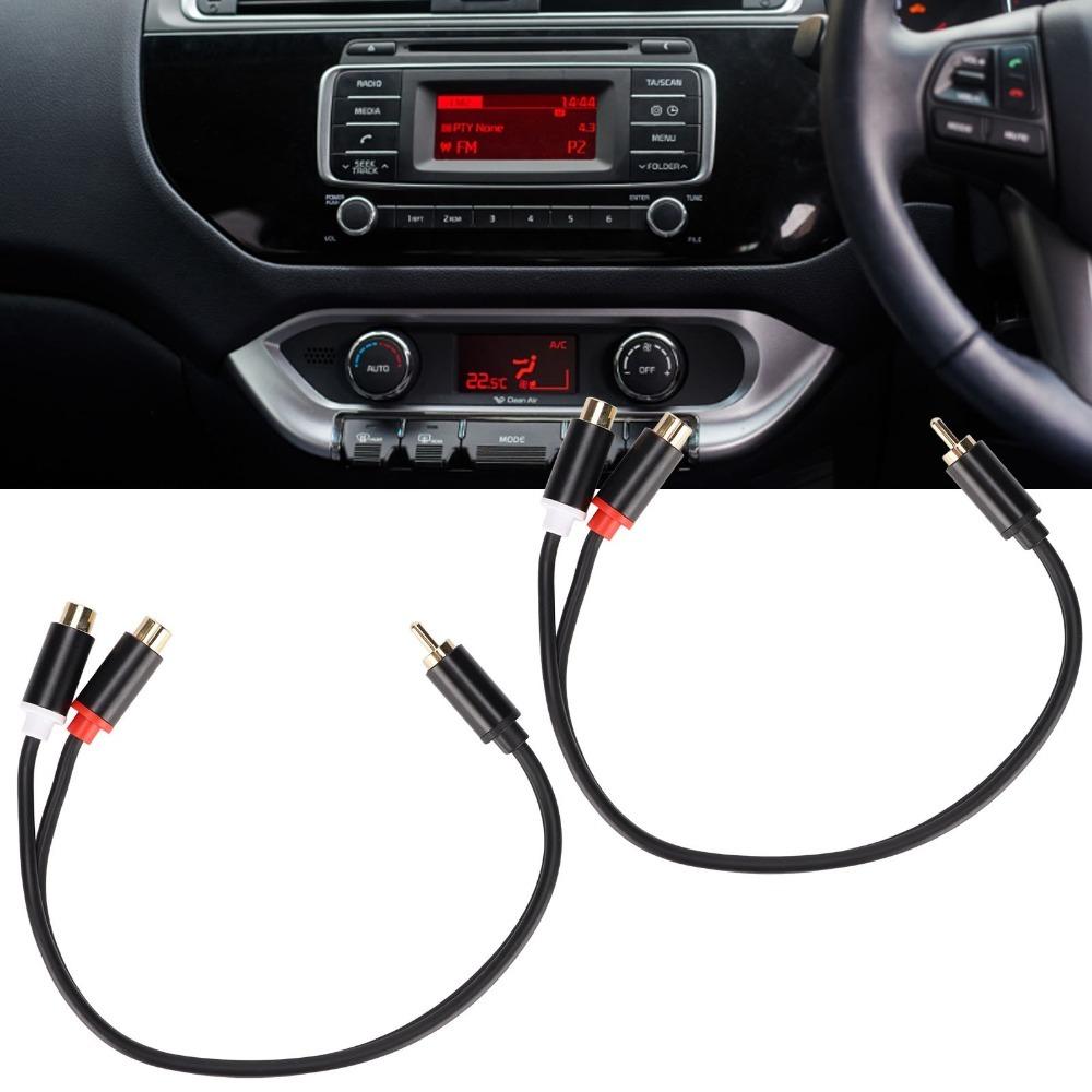 2PCS Plug and Play 1 Male to 2 Female 0.3m/11.8in for RCA Y Adapter Cable  Audio Video