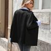 YYFS Women's Fashion Casual Stripe Print Autumn Winter Long Sleeve POLO Neck Jackets & Coats